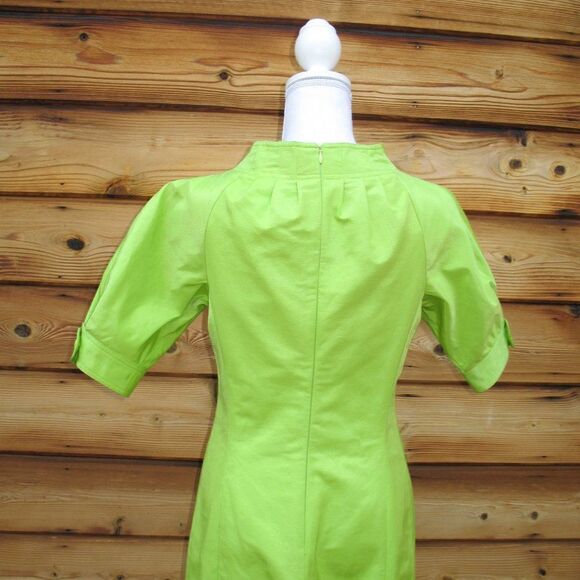 Vintage Lime Green Sheath Dress Pockets - Picture 8 of 9